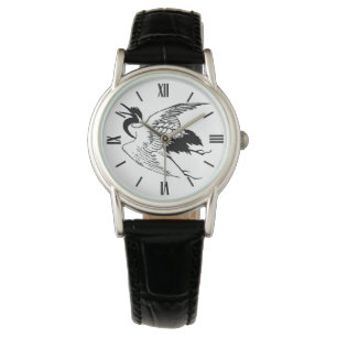 Montre Dessin japonais vintage d'une grue