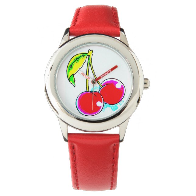 Montre deux cerises rouges (devant)