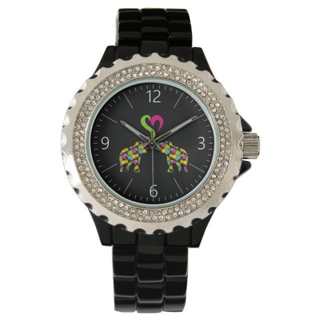 Montre Deux éléphants amoureux (devant)