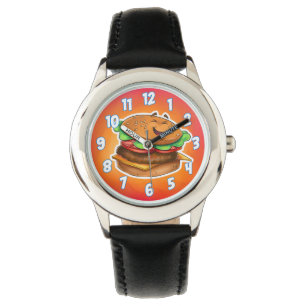 Montre d'hamburger de bande dessinée