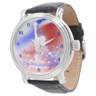 Montre Dieu bénisse la liberté de l'Amérique