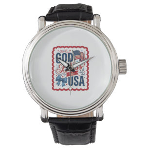 Montre Dieu bénisse les États-Unis Vintage Design de T-sh