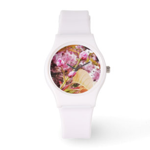 Montre d'impression de bourgeon de fleurs de