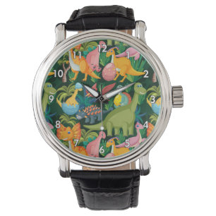 Montre Dinosaures préhistoriques très mignons et colorés