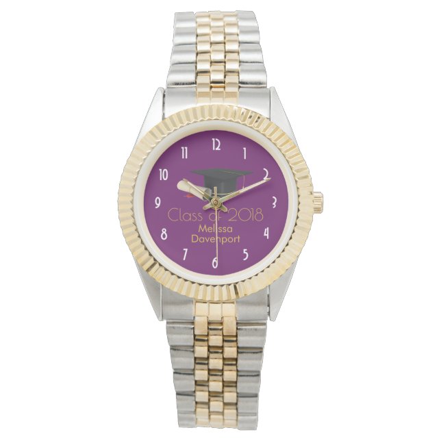 Montre Diplôme et diplôme en violet (devant)