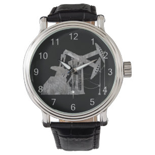 Montre Distressed metal Oilfield Design with Numbers