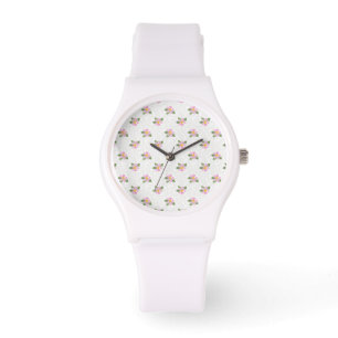 Montre Ditsy Chien Rose Polka Style Sporty White Wristwat