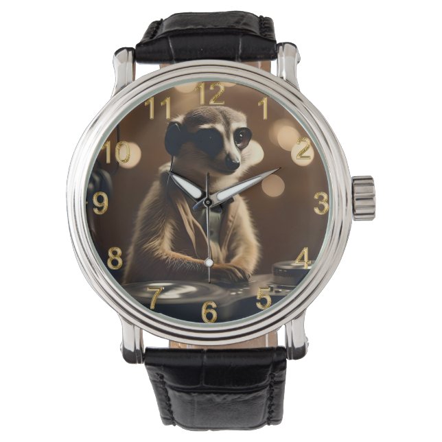 Montre DJ Meerkat : Tracks de rotation dans la Savanna, (devant)