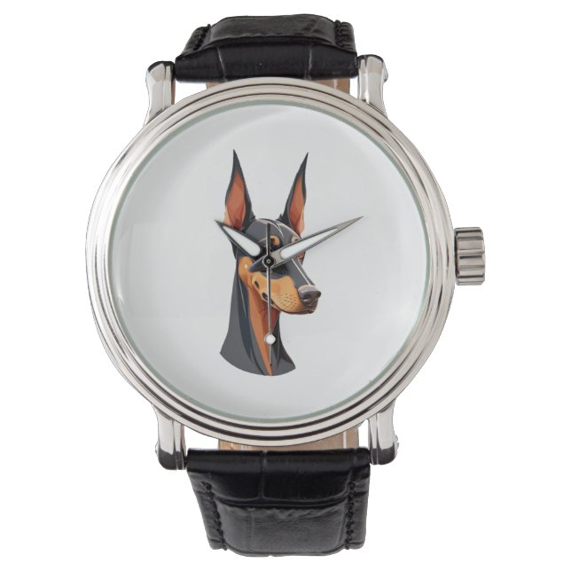 Montre Doberman de l'oreille naturelle (devant)