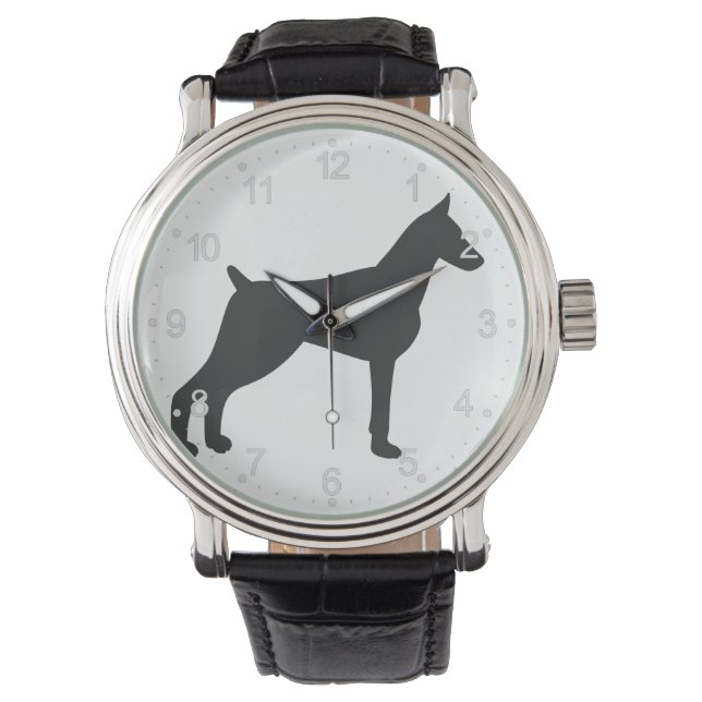 Montre Doberman Pinscher Silhouette (devant)