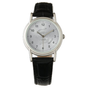Montre Dolphins d'argent Monogramme Côtier