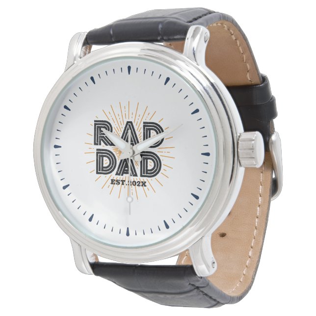 Montre Don de Rad Papa Kid au père Typographie blanche (Incliné)