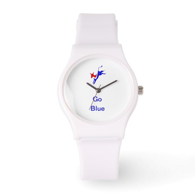 Montre Donkey démocrate et Go Blue White Watch (Recto)