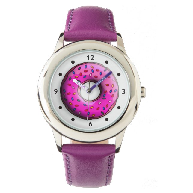 Montre Donut Pinky avec des arrosages colorés + vos idées (devant)