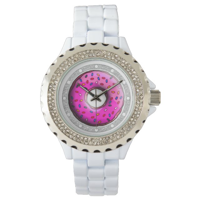 Montre Donut Pinky avec des arrosages colorés + vos idées (devant)
