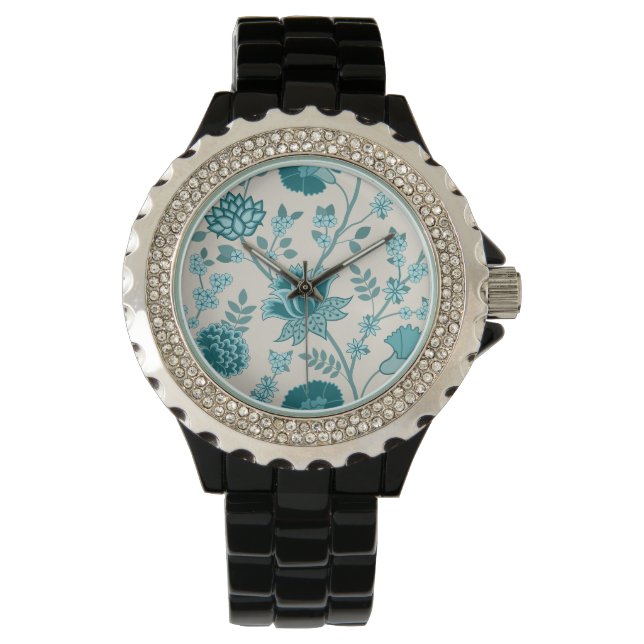 Montre Dos de motifs floraux jacobéens sur crème (devant)