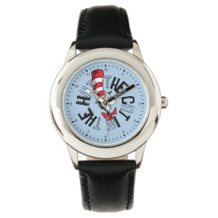 Montre Dr Seuss   Chat dans l'art rond Casquette