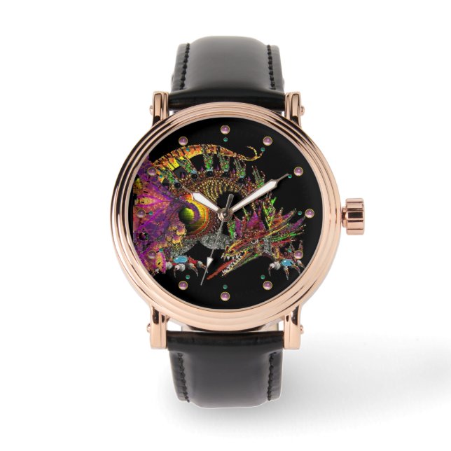 MONTRE DRAGO / DRAGON IMAGINAIRE EN OR ET NOIR (Recto)