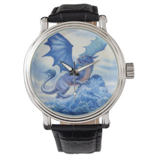 Montre Dragon bleu sur un sommet de montagne