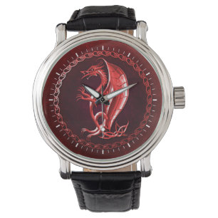 Montre Dragon celtique rouge