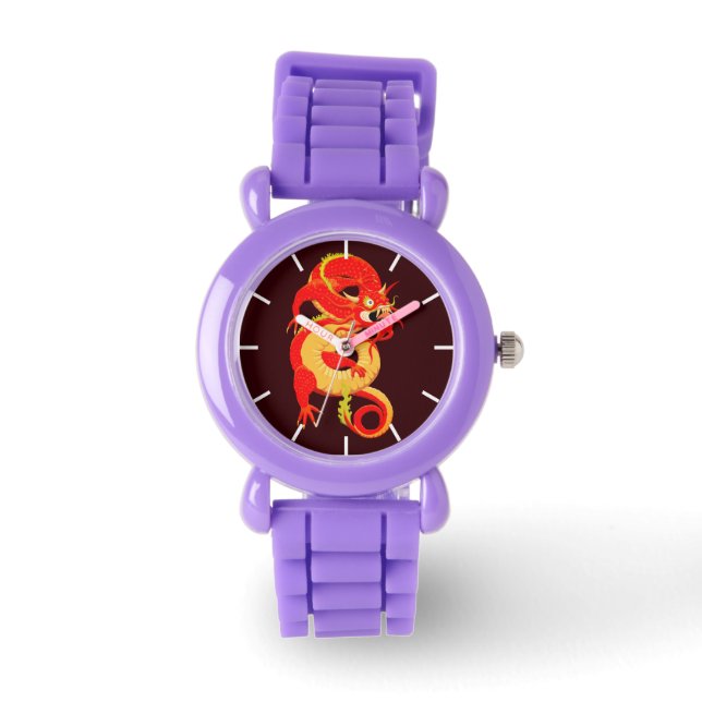 Montre Dragon chinois rouge (Recto)