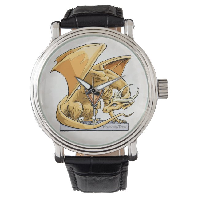 Montre Dragon de pierre de naissance de novembre : Topaz (devant)