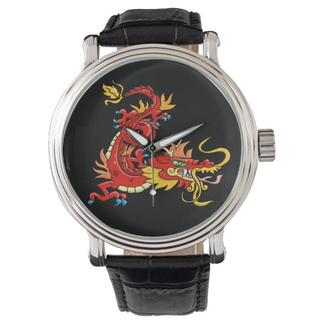 Montre Dragon oriental impressionnant (devant)