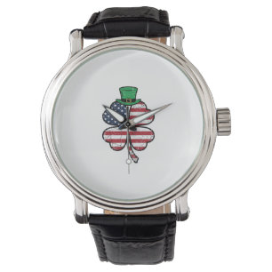 Montre Drape de trèfle vintage Saint-Patrick