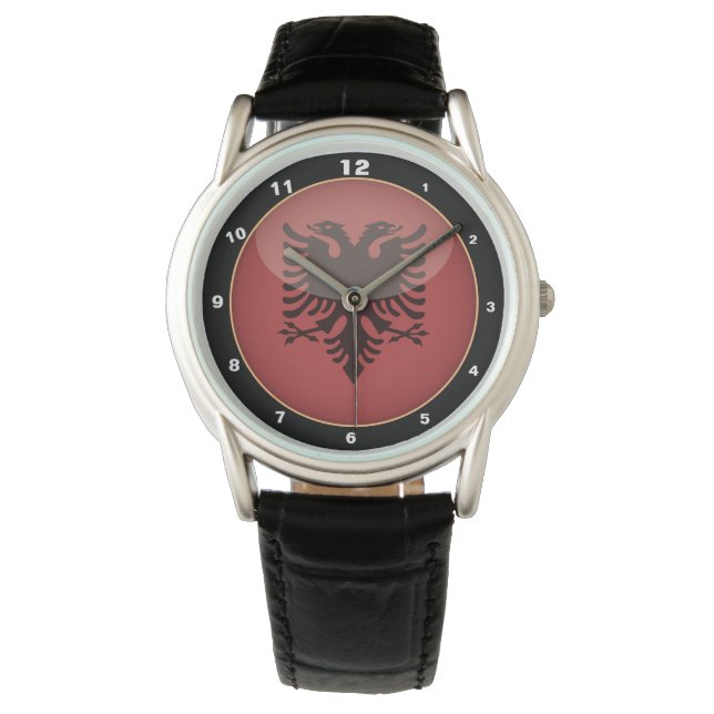 Montre Drapeau albanais vintage & mode albanaise / design (devant)