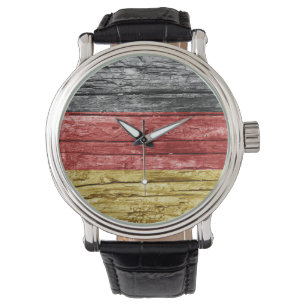 Montre drapeau allemand en bois