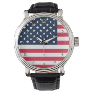 Montre Drapeau américain 50 étoiles : vieilles étoiles de