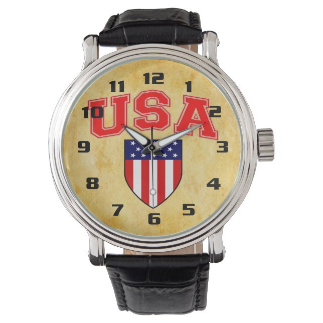 Montre Drapeau américain cool Patriotique (devant)
