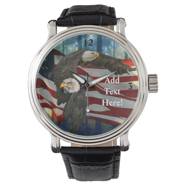 Montre Drapeau américain de l'aigle à tête blanche (devant)