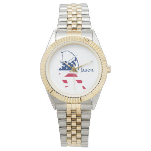 Montre Drapeau américain de tir à l'arc