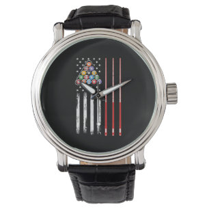 Montre Drapeau américain du joueur de pool