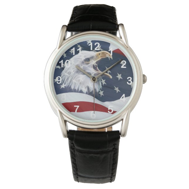 Montre Drapeau américain et aigle chauve (devant)