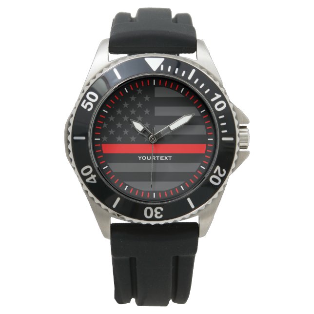 Montre Drapeau américain graphique en gris mince personna (devant)