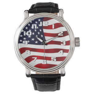 Montre Drapeau américain patriotique