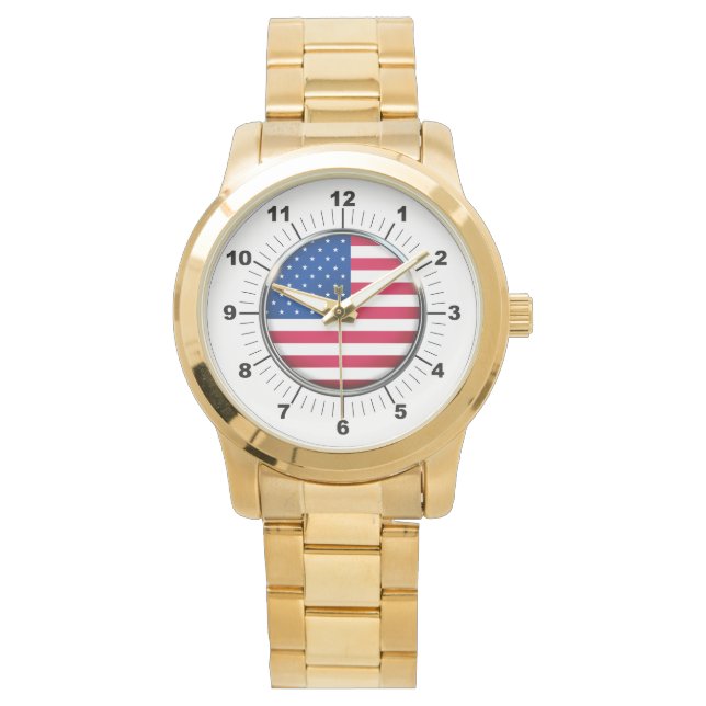 Montre Drapeau américain pour hommes surdimensionné Montr (devant)
