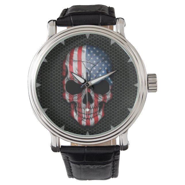 Montre Drapeau américain sur acier Mesh Graphic (devant)