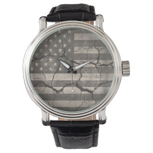 Montre Drapeau Américain Vintage Fêlé