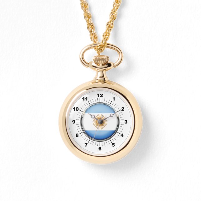 Montre Drapeau argentin féminin Wraparound Gold Watch (Recto)