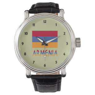 Montre Drapeau arménien et Arménie aux couleurs du drapea