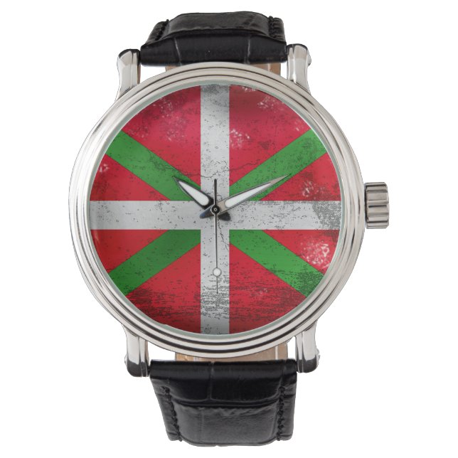 Montre Drapeau basque de style dévêtu : Ikurriña, (devant)
