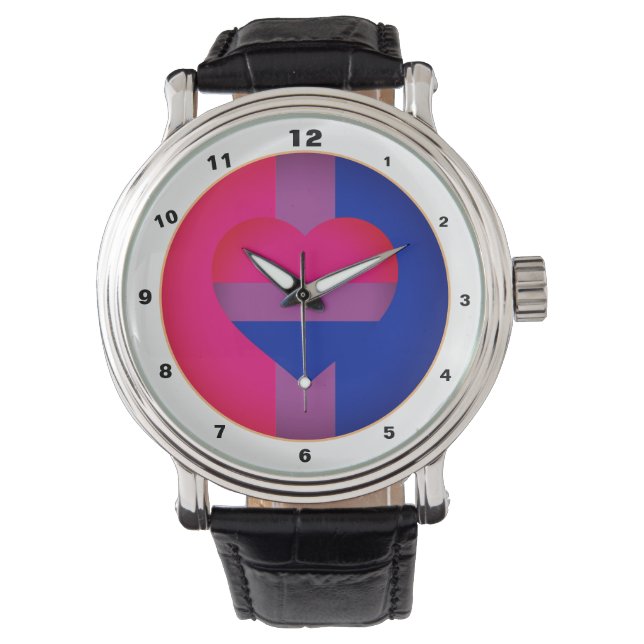 Montre Drapeau bisexuel et communauté de fierté / drapeau (devant)