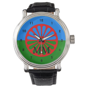Montre Drapeau bohémien décoré d'un monogramme