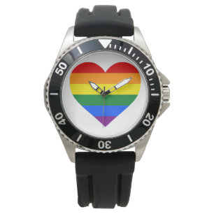 Montre Drapeau cardiaque Gay pride arc-en-ciel LGBT