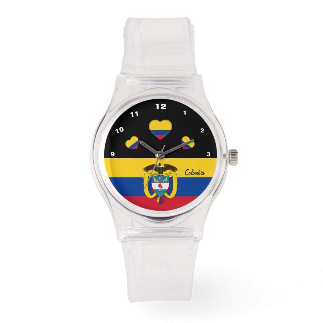 Montre Drapeau colombien, Coeurs, Colombie /sports (Recto)