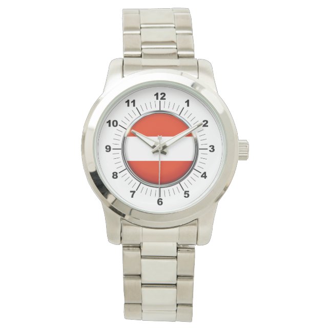 Montre Drapeau d'Autriche pour hommes surdimensionné Mont (devant)
