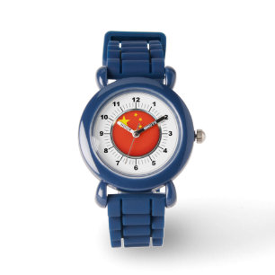 Montre Drapeau de Chine ajustable pour enfant noir